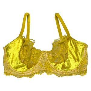 NEW Victoria’s Secret Dream Angels Velvet Lace Yellow Push-up Bra Sexy 34DD